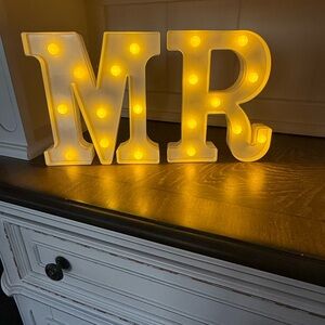Mr and Mrs Light up LED letter set